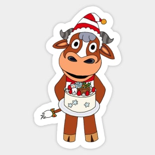 Angus the Christmas Cow Sticker